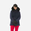 Sieviešu vidēja garuma silta slēpošanas jaka “100”, tumši zila