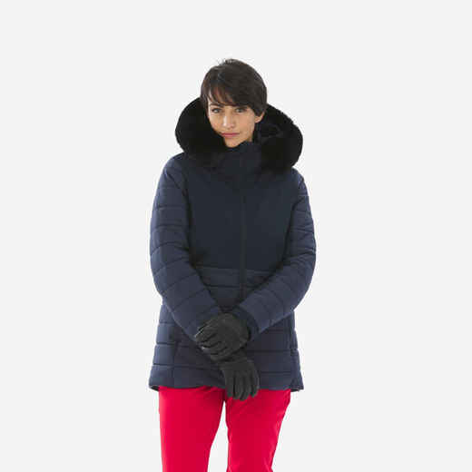 
      Women’s Mid-Length Warm Ski Jacket 100 - Navy Blue
  