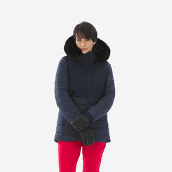 Women’s Mid-Length Warm Ski Jacket 100 - Navy Blue