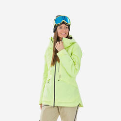 Chaqueta de esquí y nieve impermeable mujer FR100 flúor