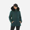 Skijaška jakna srednje duljine 100 ženska zelena 