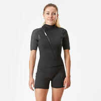 Women's 2 mm neoprene shorty wetsuit with diagonal front zip Easy