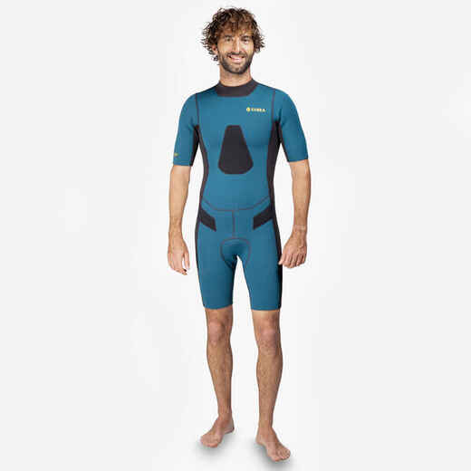 
      Men's 2.5 mm neoprene shorty SPF 500 blue
  