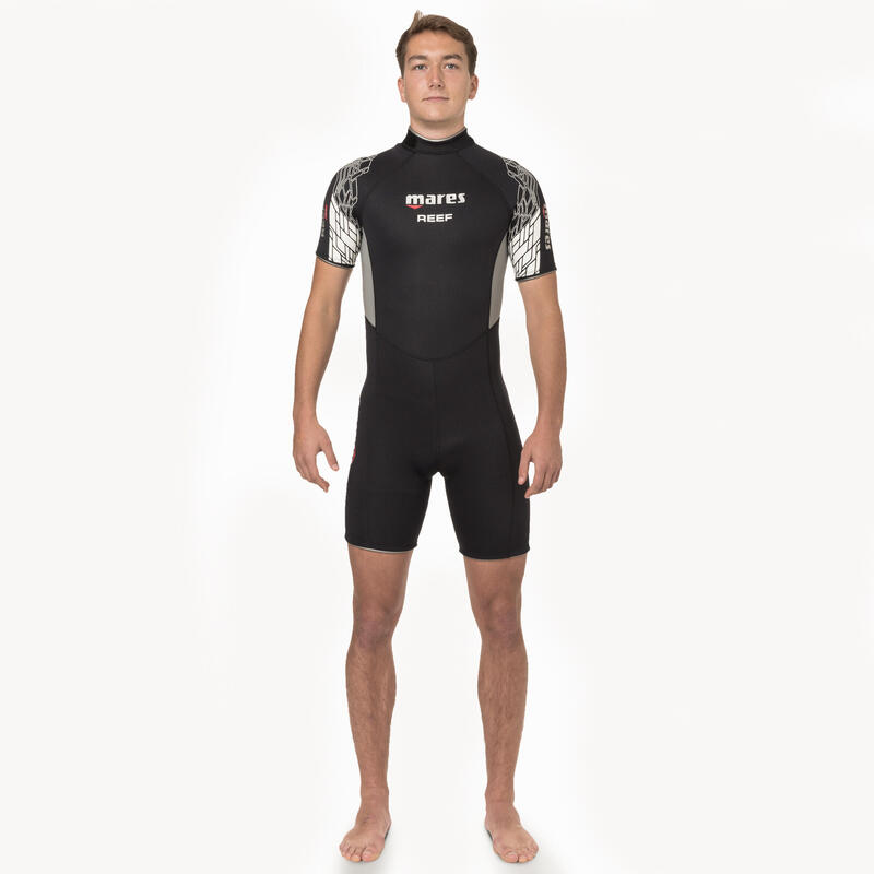 Fato Shorty de Mergulho com Garrafa Reef Homem neoprene 2,5 mm Preto/Cinzento