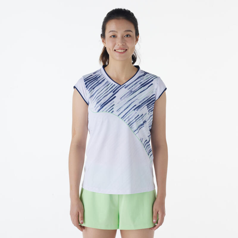 WOMEN BADMINTON T-SHIRT PERFORM 990 WHITE