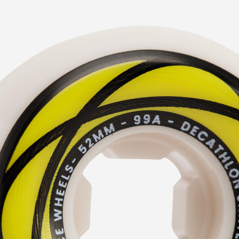 RODAS DE SKATE DE 52 MM FORMA CÓNICA COR MARFIM 99A (CONJUNTO DE 4).