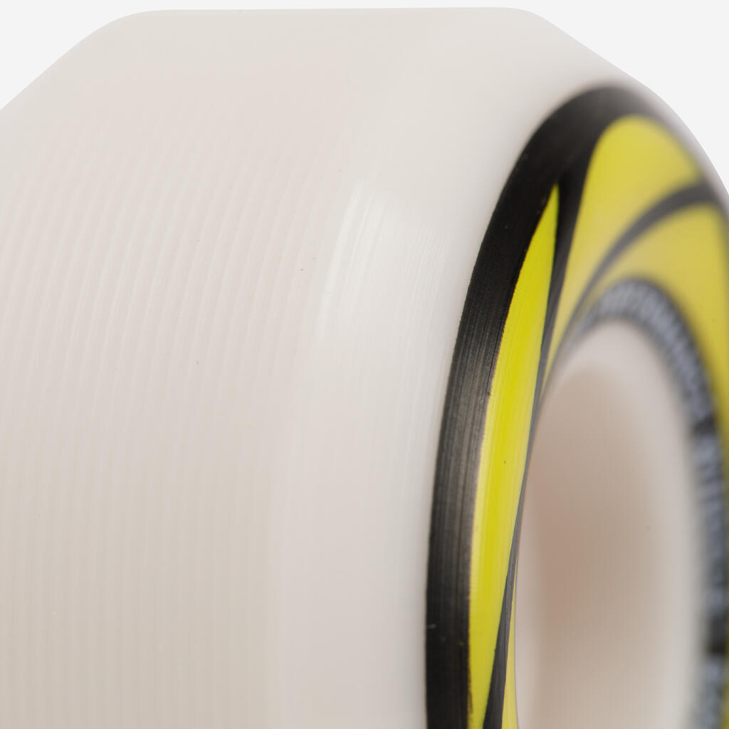 Jeu de 4 roues de skateboard couleur ivoire forme conique taille 54mm, 99a.
