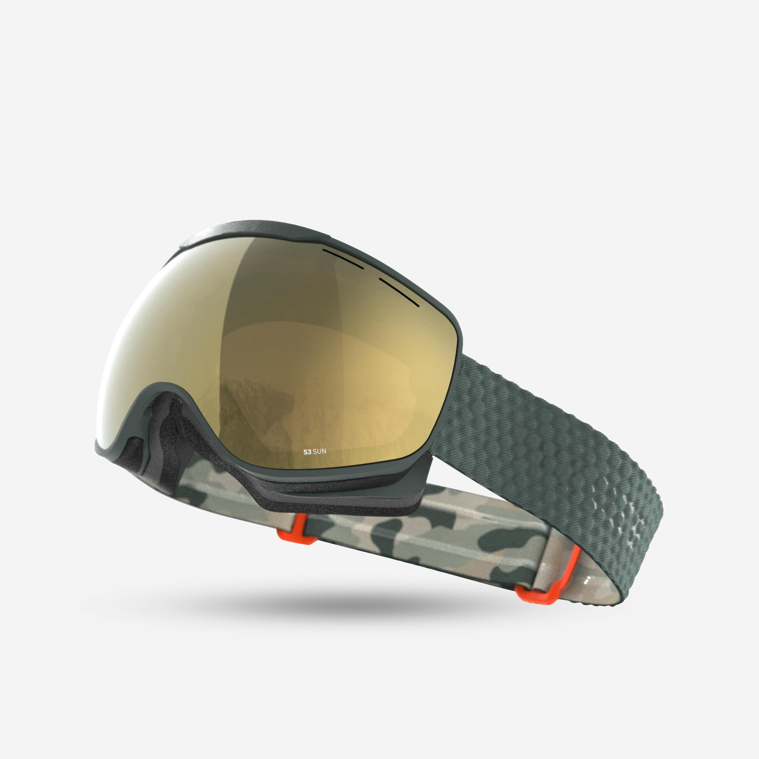 Wedze - Masque De Ski Et Snowboard Beau Temps Enfant Et Adulte - G 900 S3 - Camo / Kaki - Masque De Ski - Ski Freeski Snowboard Luge - - 38 S - Decathlon
