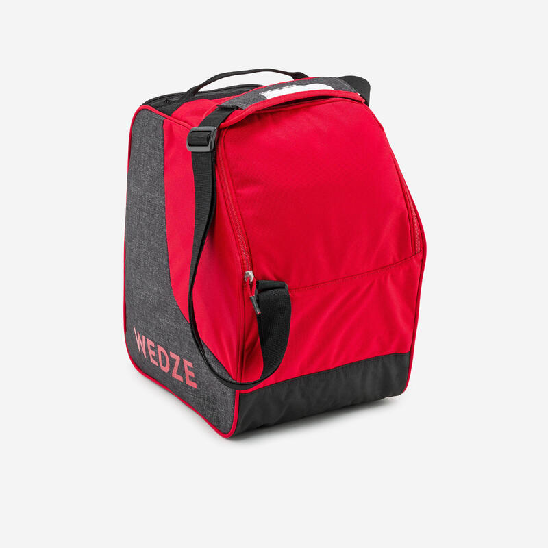 Tas voor skischoenen 500 grijs/rood