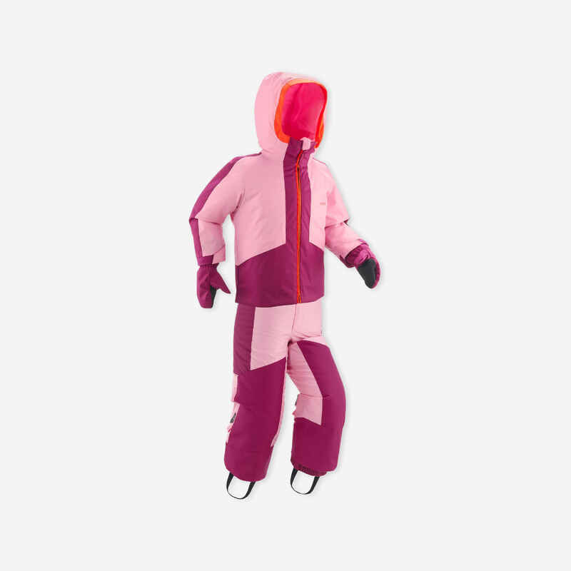 Kids’ Warm and Waterproof Ski Suit 580 - Pink