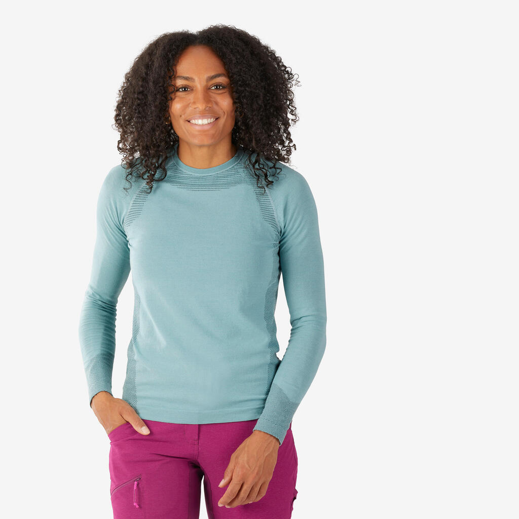 Women's Long Sleeve Seamless Wool T-Shirt - ALPINISM