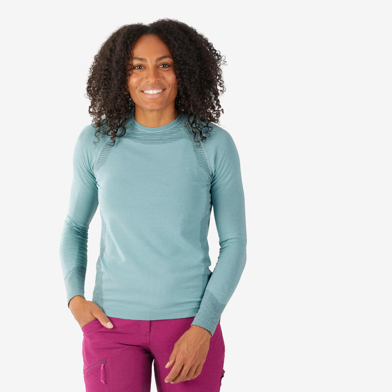 Damen langarm Wolle seamless T-Shirt - Alpinism