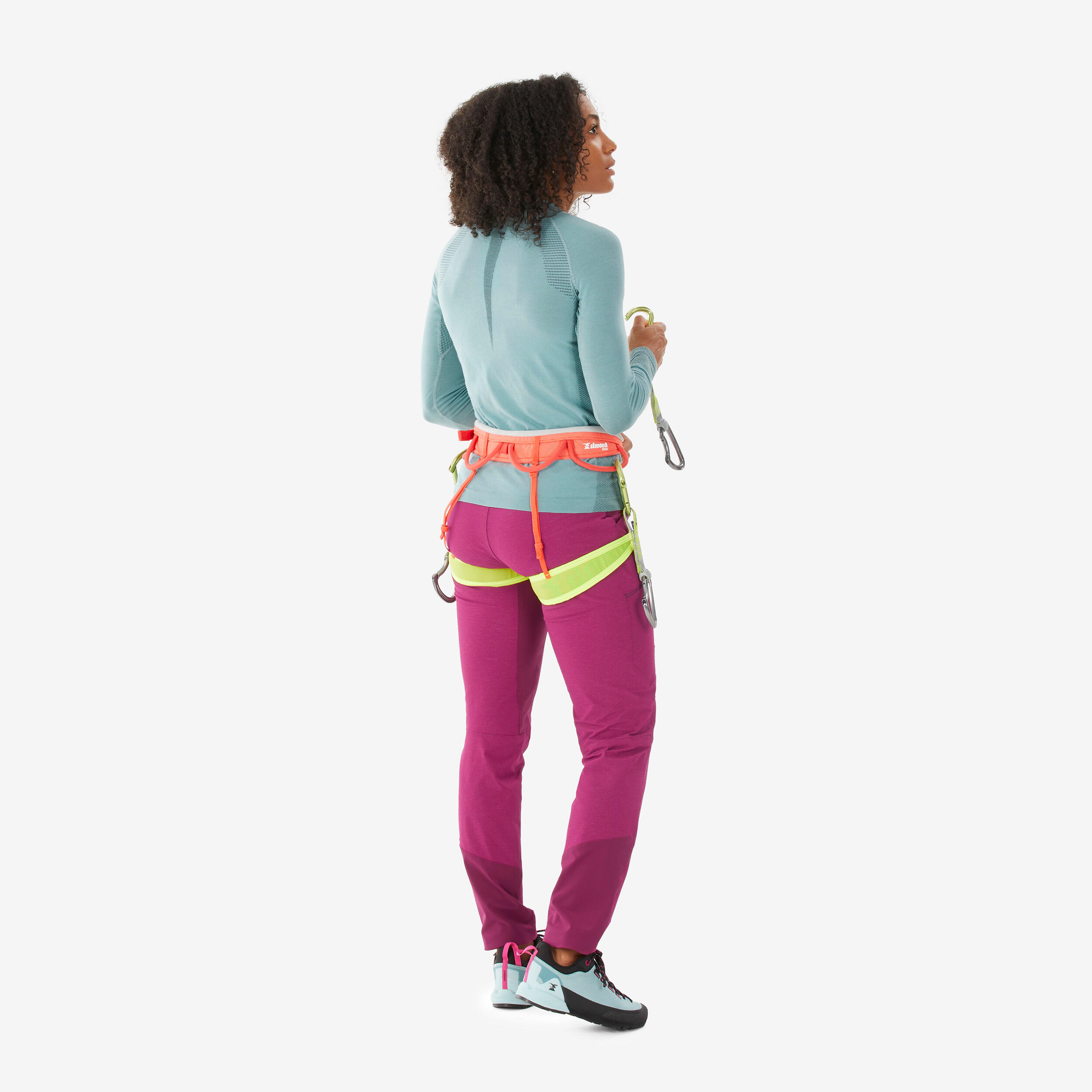 WOMEN'S CLIMBING PANTS STRETCH EDGE - BEETROOT 7/9