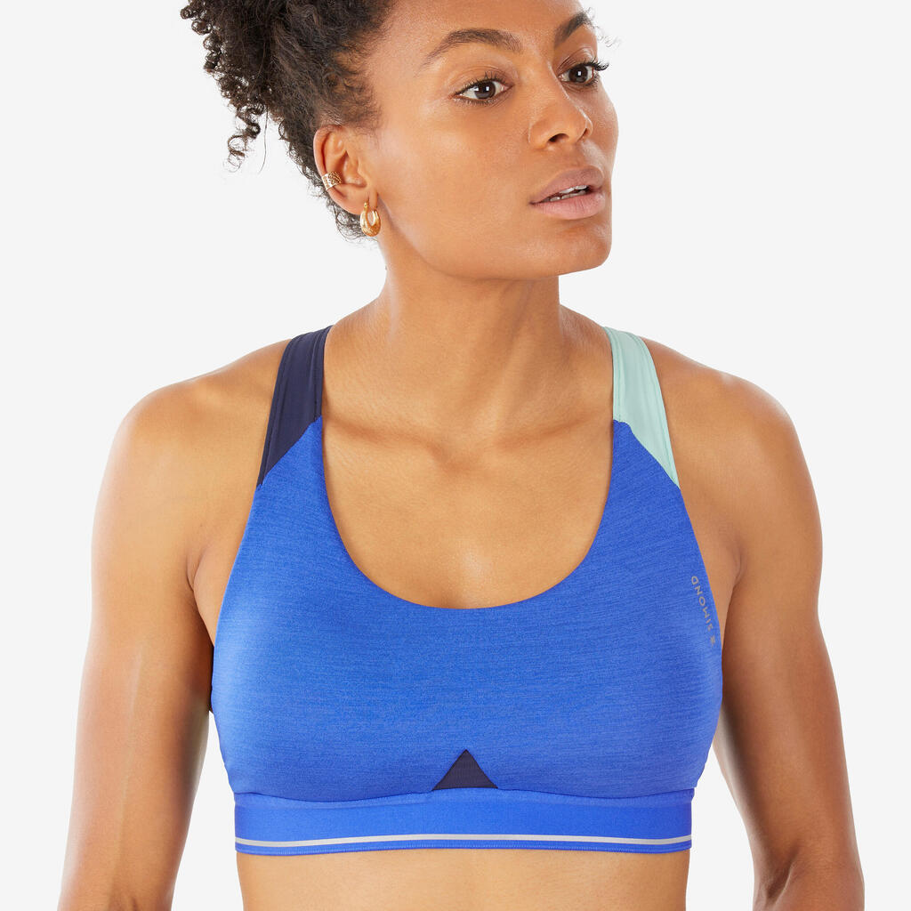 WOMEN'S CLIMBING CROP TOP EDGE - BLUE GREEN