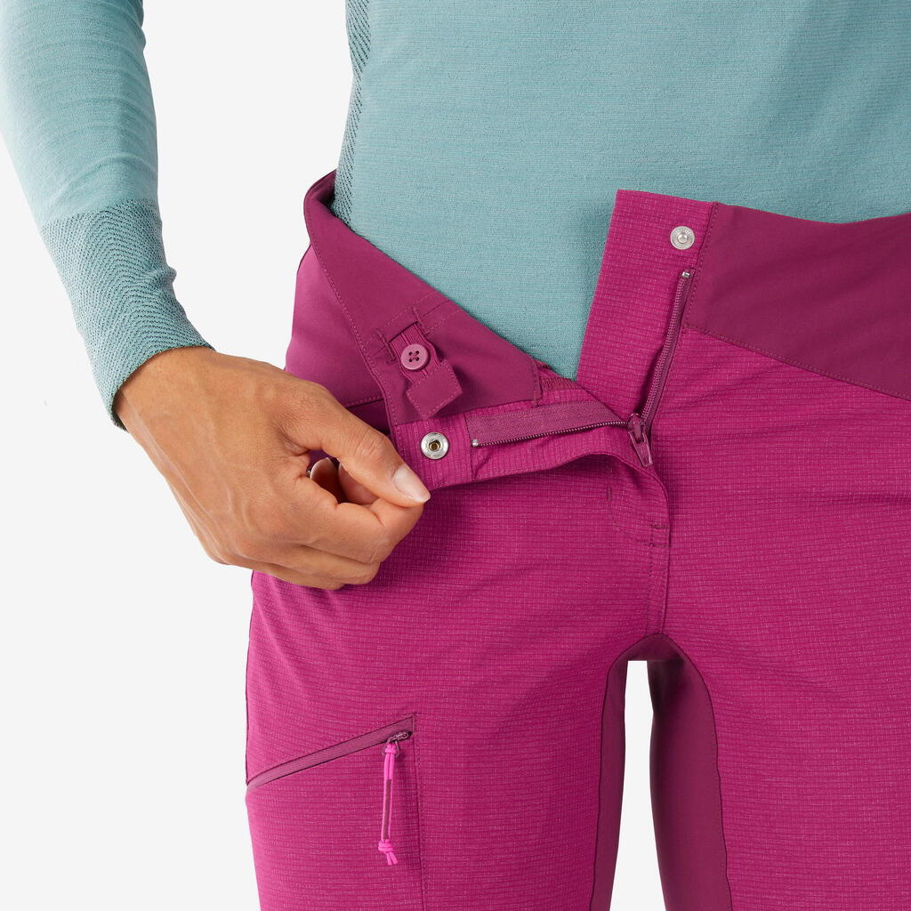 WOMEN'S CLIMBING PANTS STRETCH EDGE - BEETROOT