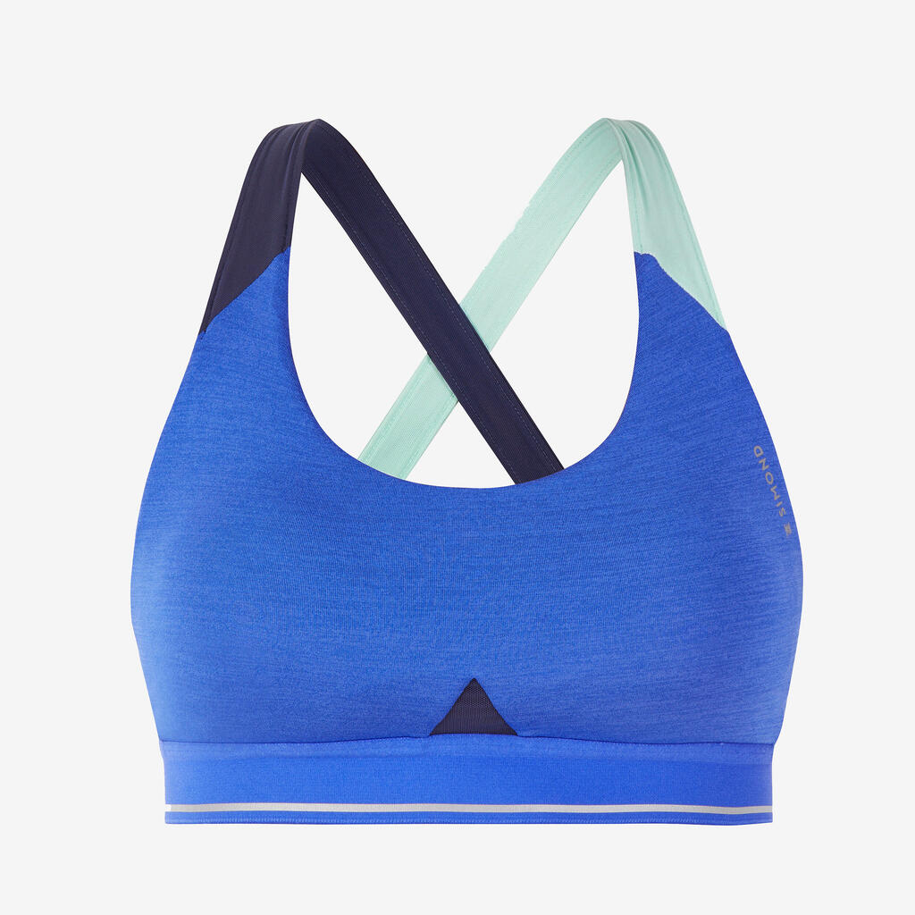 WOMEN'S CLIMBING CROP TOP EDGE - BLUE GREEN