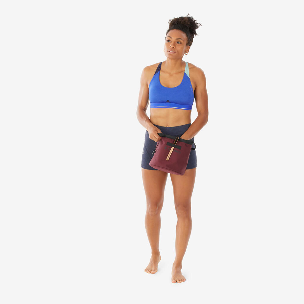 WOMEN'S CLIMBING CROP TOP EDGE - BLUE GREEN