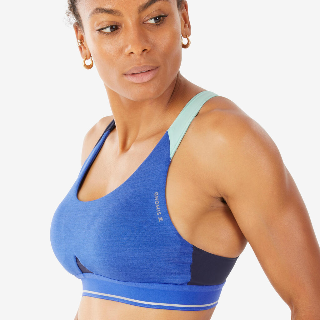 WOMEN'S CLIMBING CROP TOP EDGE - BLUE GREEN