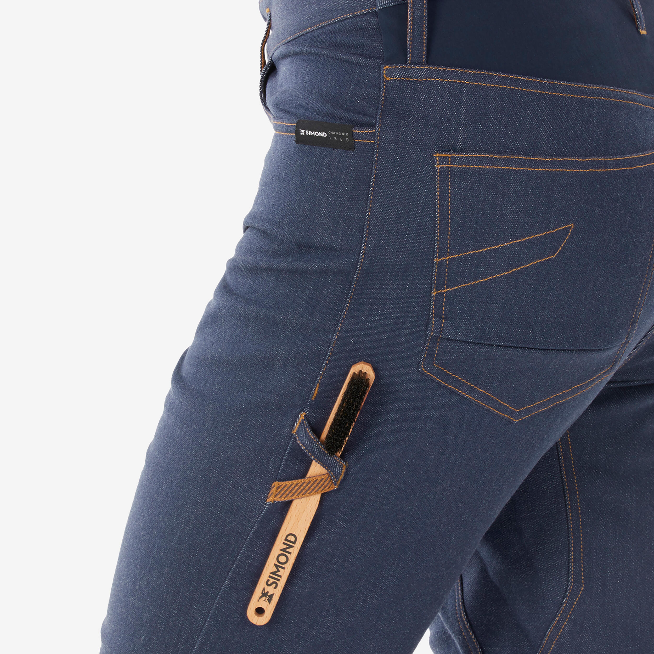 Men’s Climbing Jeans Asphalt blue, Asphalt blue Simond Decathlon