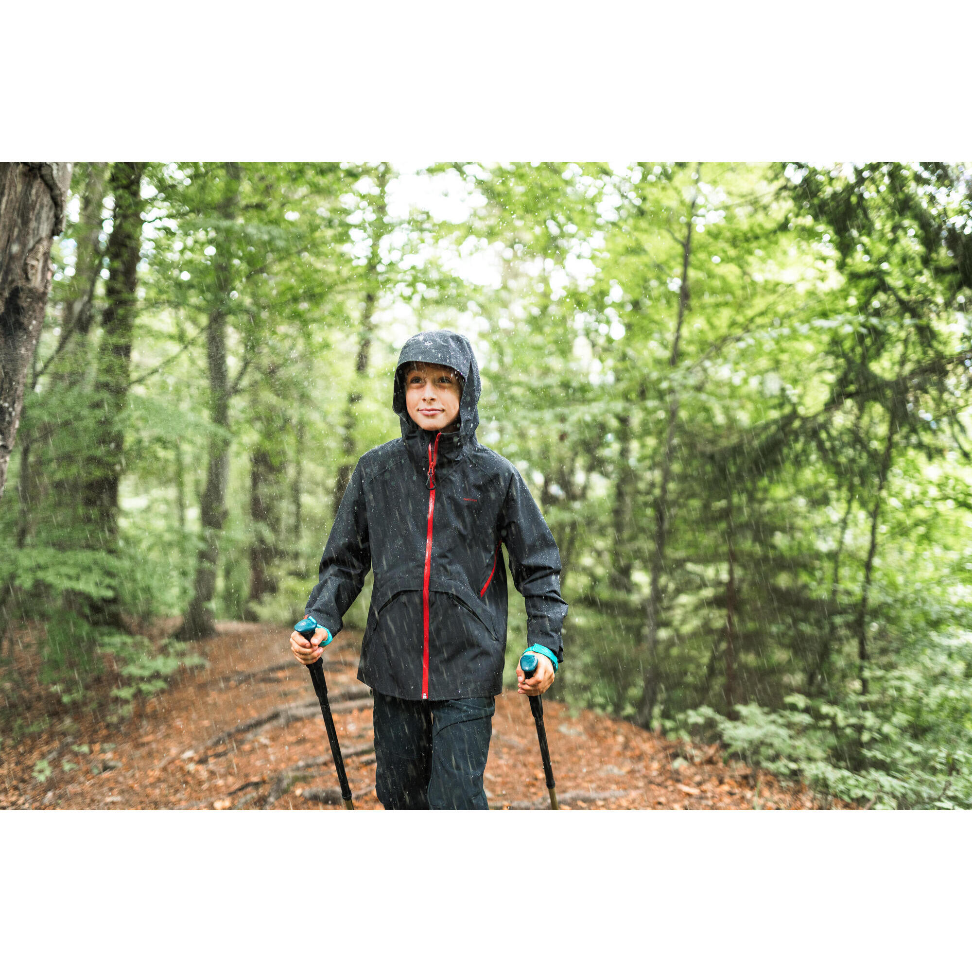 Waterproof hiking jacket - MH550 black - child