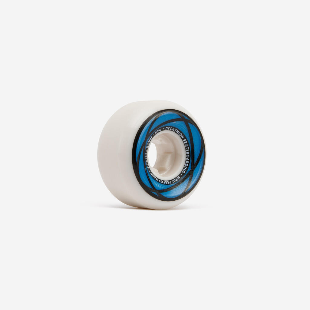 Jeu de 4 roues de skateboard couleur ivoire forme conique taille 54mm, 99a.