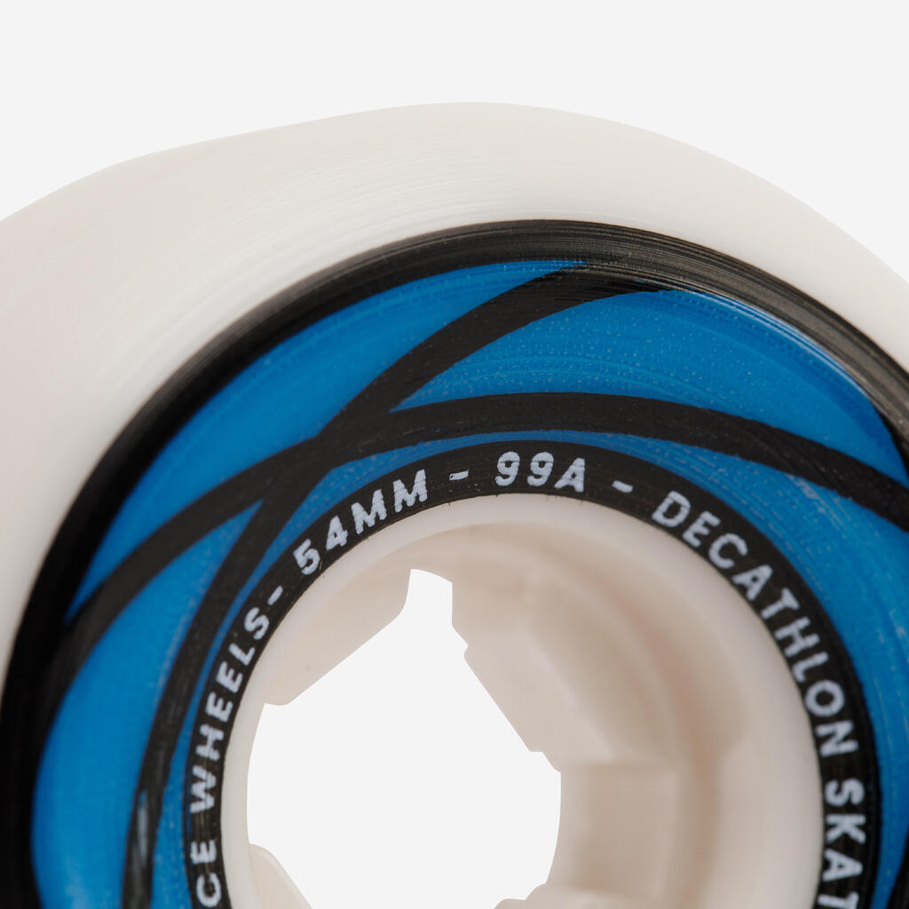 54 mm 99A Conical Skateboard Wheels 4-Pack - Ivory