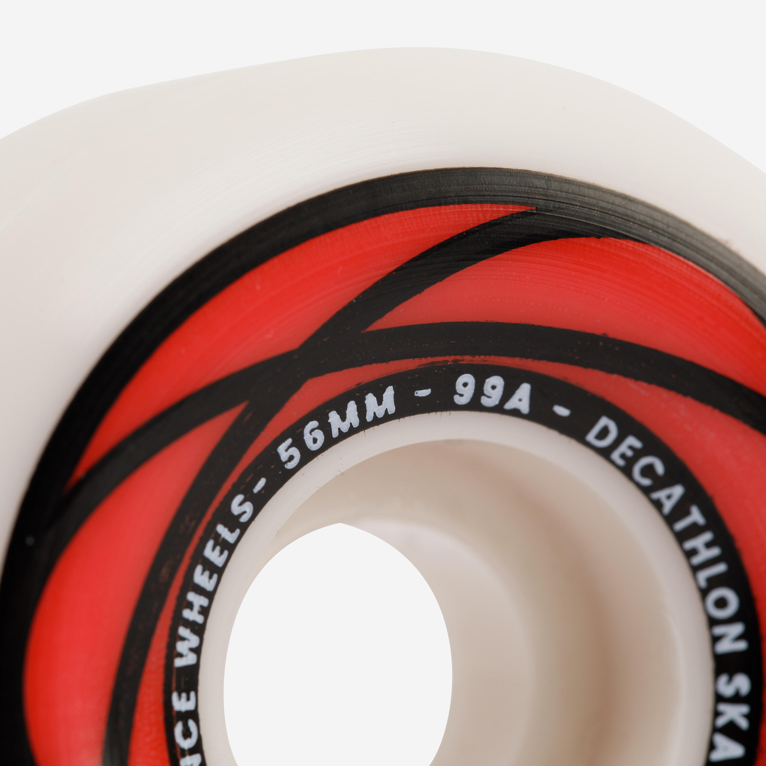 Jeu de 4 roues de skateboard couleur ivoire forme conique taille 56mm, 99a. 5/6