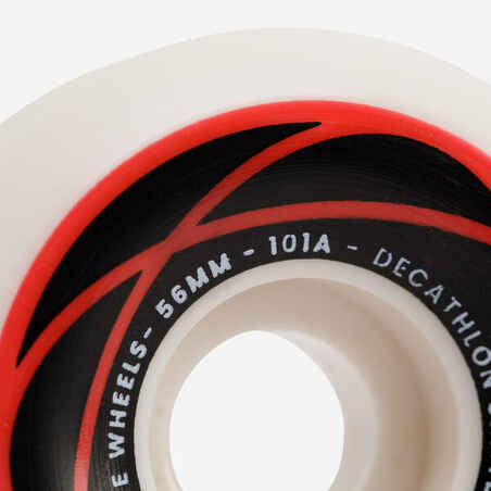 56 mm 101A Conical Skateboard Wheels WH500 4-Pack - Ivory