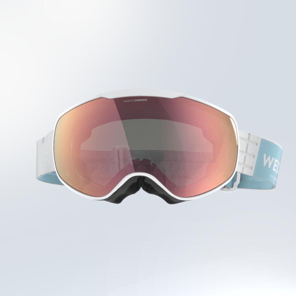 Skibrille Snowboardbrille Erwachsene/Kinder Allwetter - G 900 PH weiss/blau 