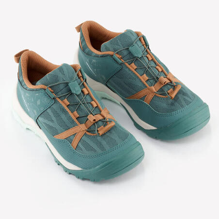 Cipele za planinarenje Crossrock sa brzim sistemom za pertlanje dečje - smeđe