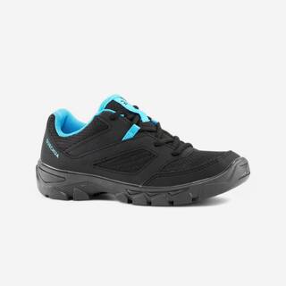 Kids’ laced hiking boots, UK JR size 2.5 - 5, NH100 - Black