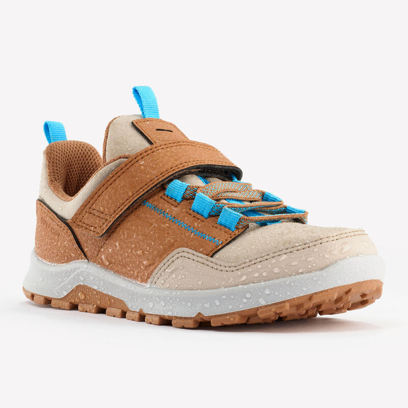 Chaussures de randonnée enfant avec scratch - NH500 LOW MARRON/BLEU - 28 AU 34
