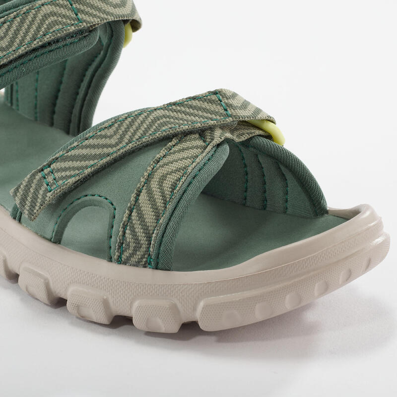 Wandelsandalen voor kinderen MH100 TW kaki geel maat 32 tot 37