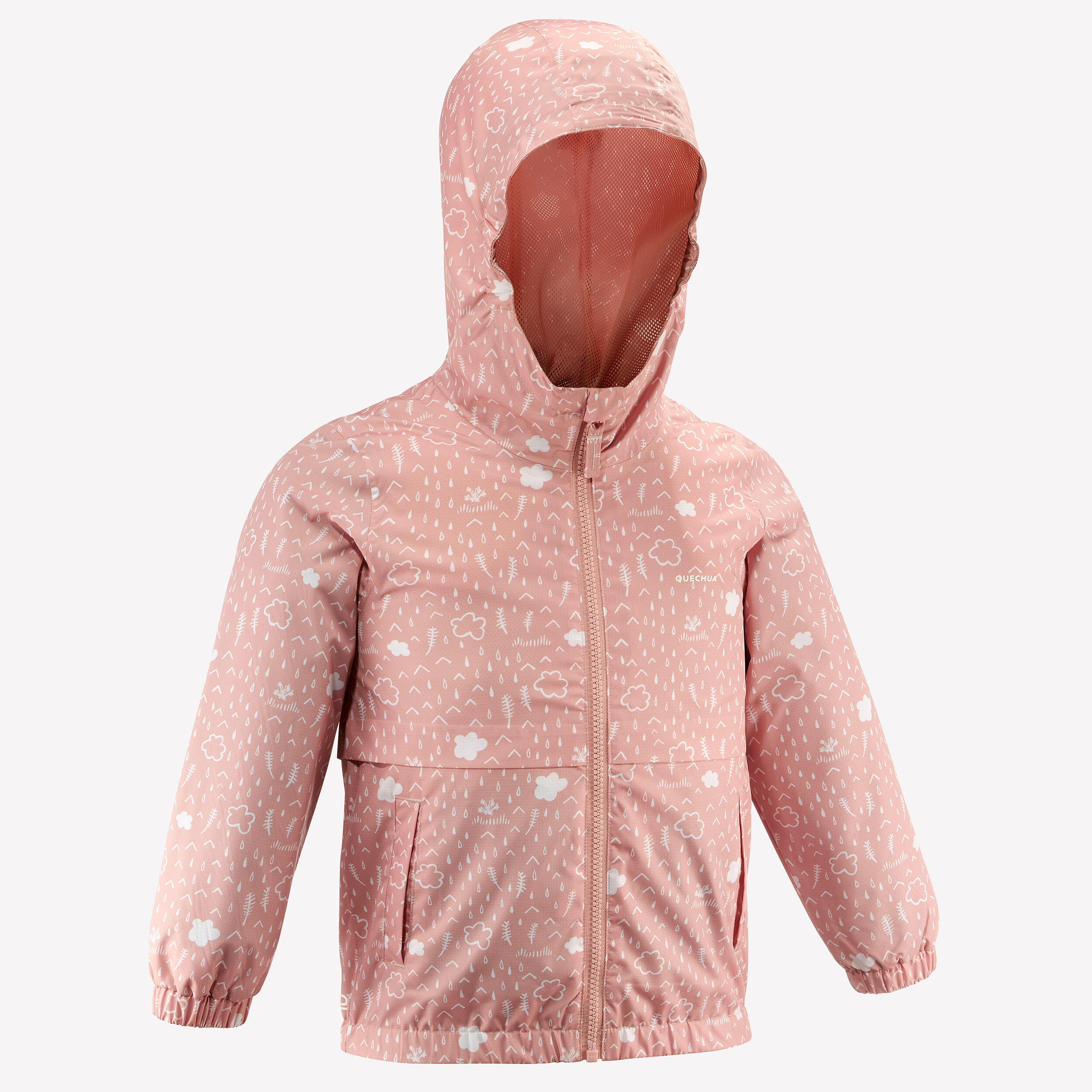 Chaqueta impermeable de montaña y trekking capucha Niños 2-6 años Quechua MH500 7/13
