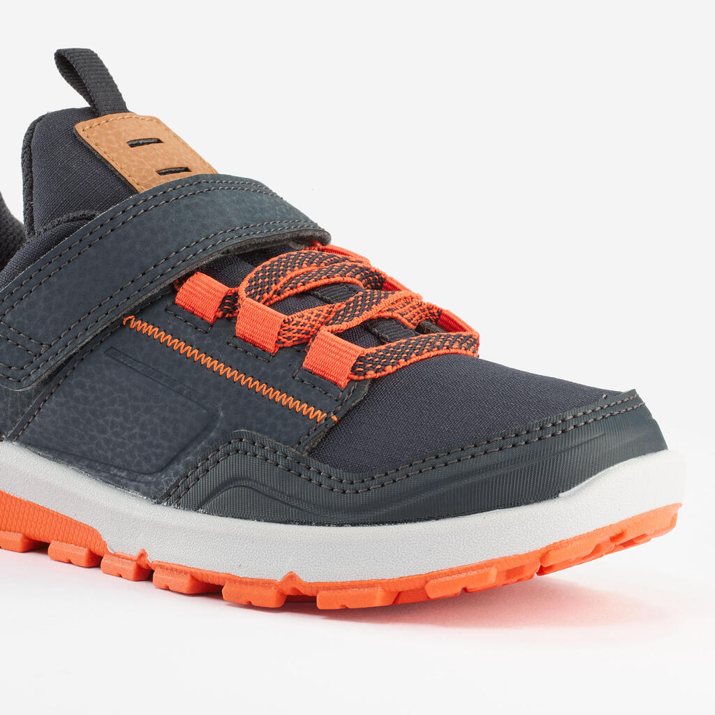 Wanderschuhe Kinder Gr. 28–34 niedrig Klettverschluss - NH500 blau/orange