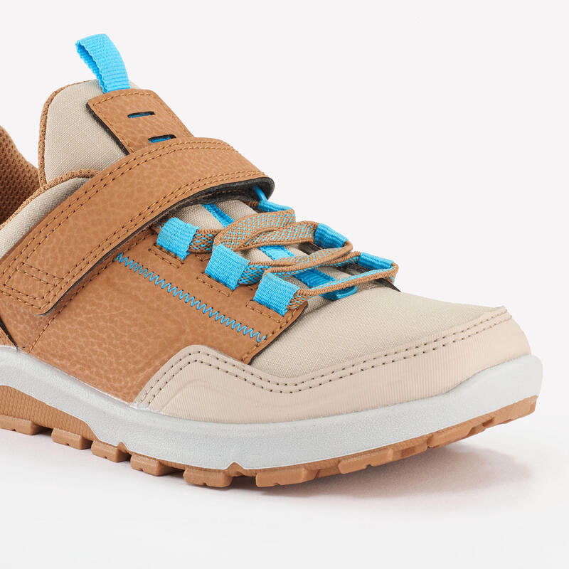 Chaussures de randonnée enfant avec scratch - NH500 LOW MARRON/BLEU - 28 AU 34