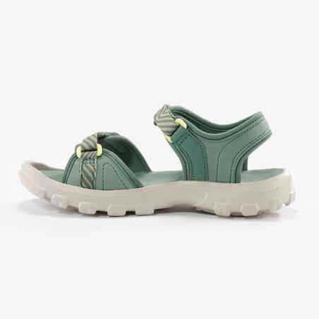Kids’ Hiking Sandals MH100 TW UK Size 13 to 4 - Khaki and Yellow