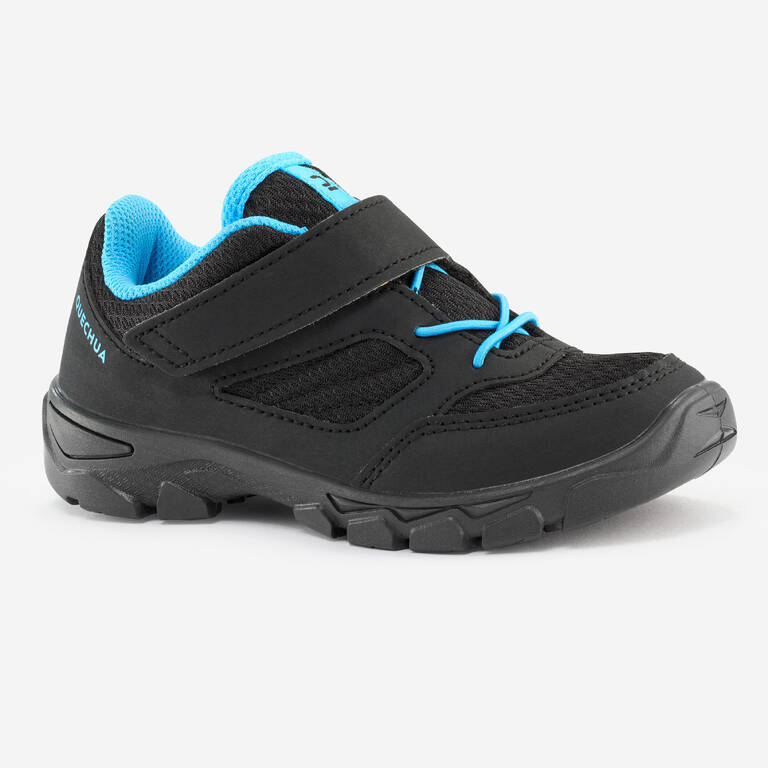 Kids' Velcro hiking shoes  NH100 black - 24 to 34 