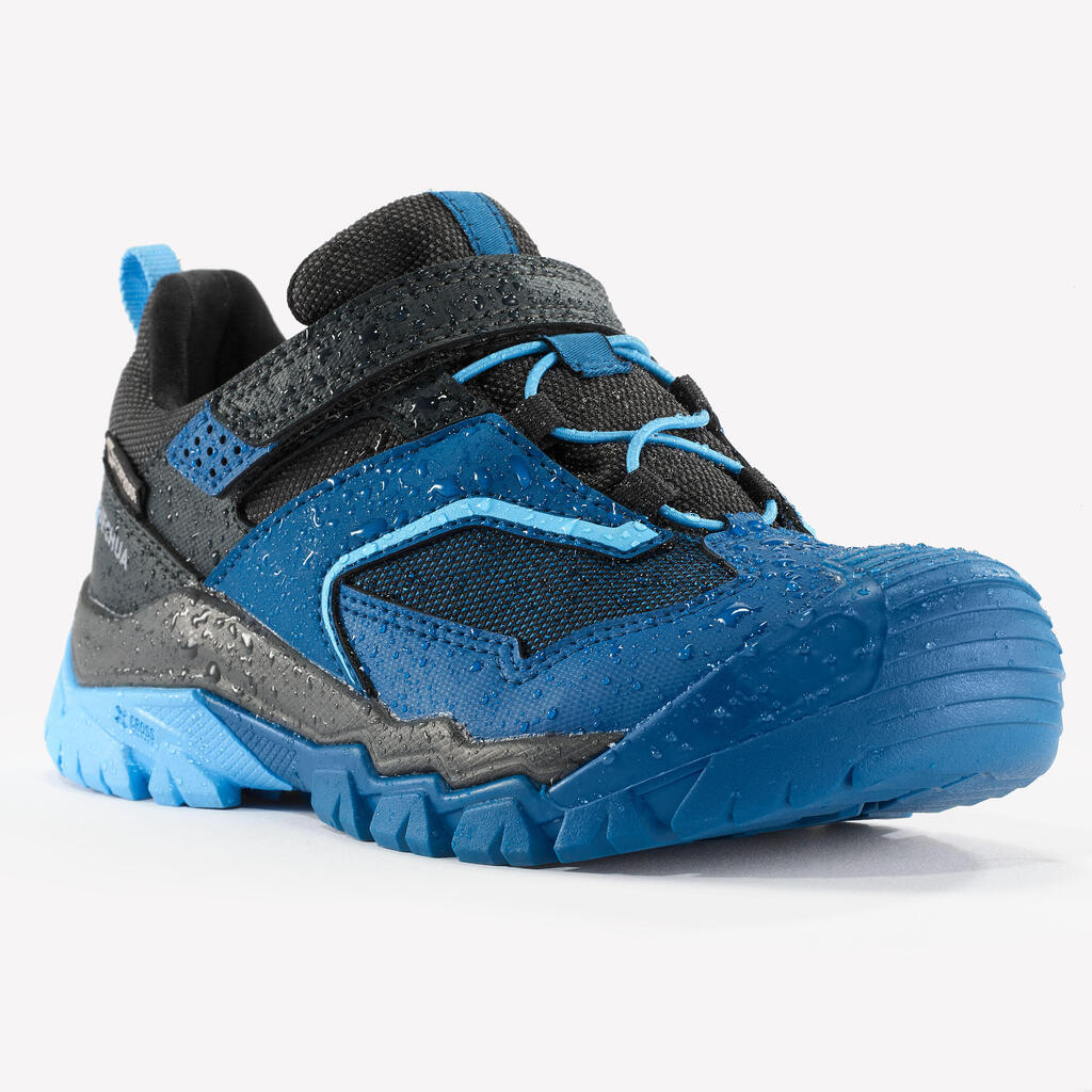 ZAPATILLAS IMPERMEABLES SENDERISMO NIÑOS VELCRO CROSSROCK AZUL