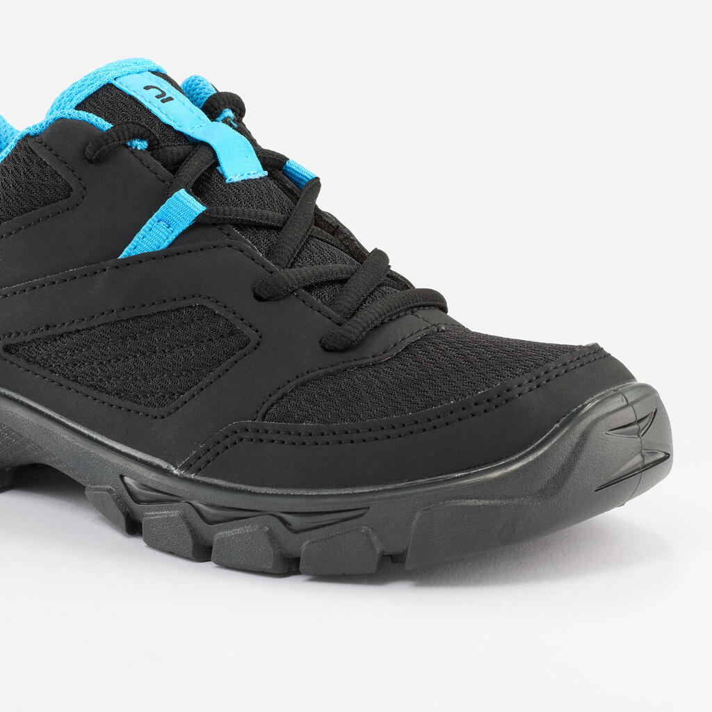 ZAPATILLA DE SENDERISMO NIÑOS CON CORDONES - NH100 NEGRO- 35 A 38