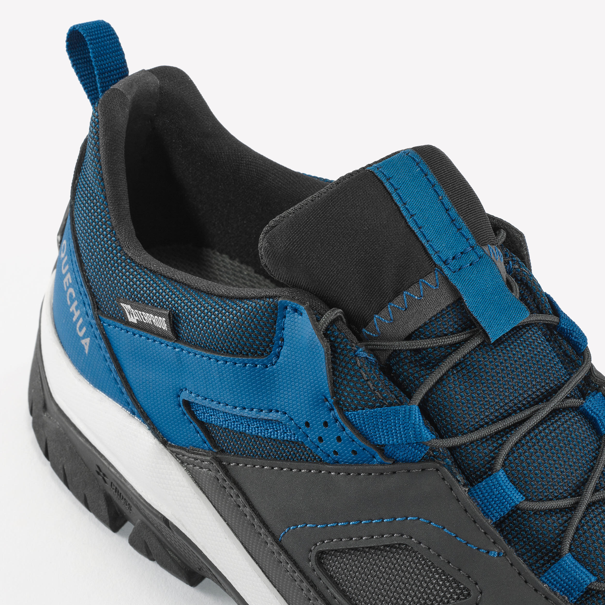 Kids’ Waterproof Lace-up Hiking Shoes - CROSSROCK UK size 2.5 - 5 - Blue 9/10