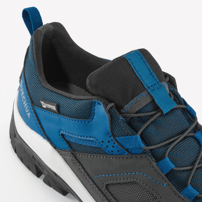 Chaussures imperméables de randonnée enfant avec lacet - CROSSROCK bleues 35-38