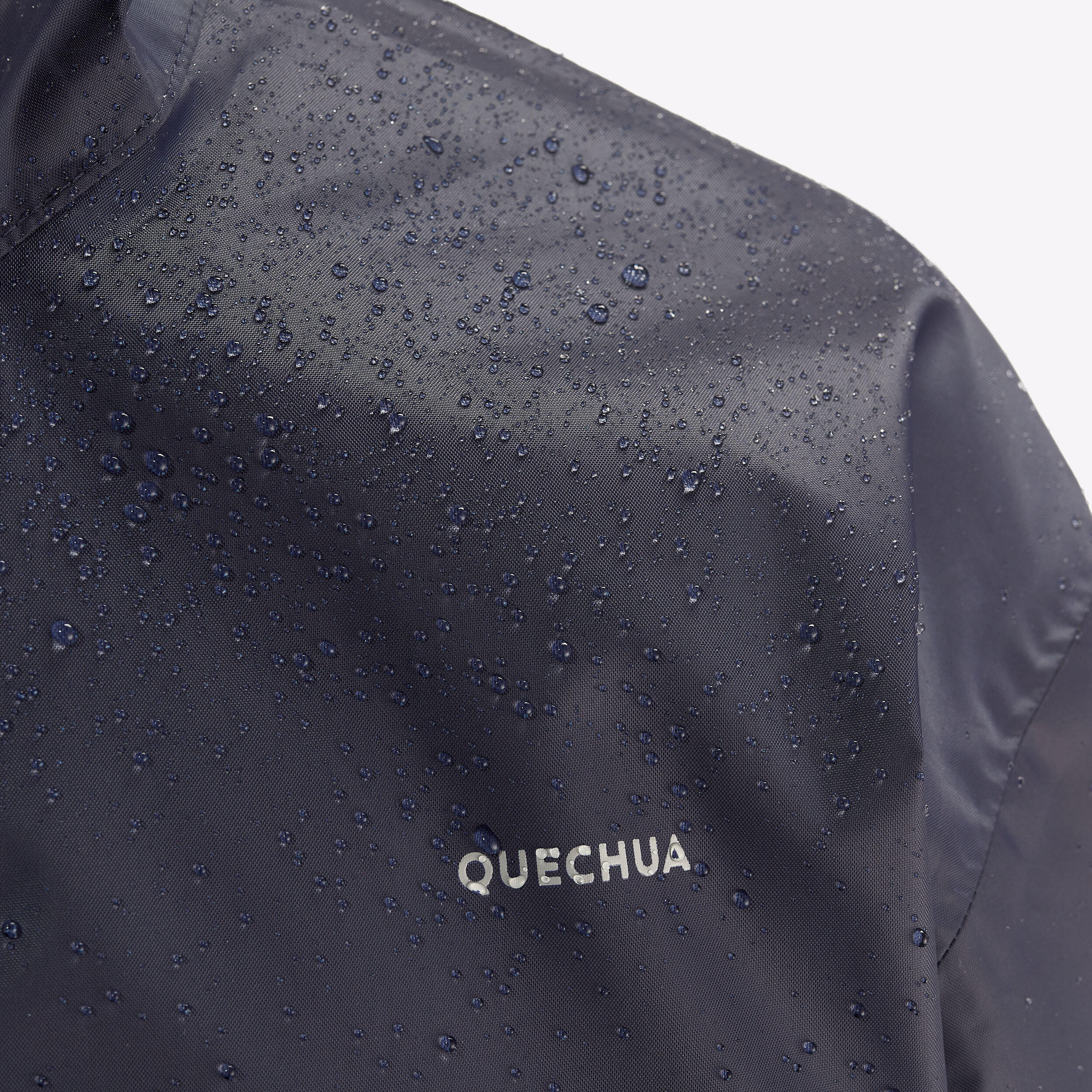 Kids’ waterproof hiking jacket, half-zip, 7-15 years, MH100 - Black