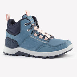 Chaussures de randonnée mid à lacets déperlantes 35 au 38 enfant, NH500 bleu