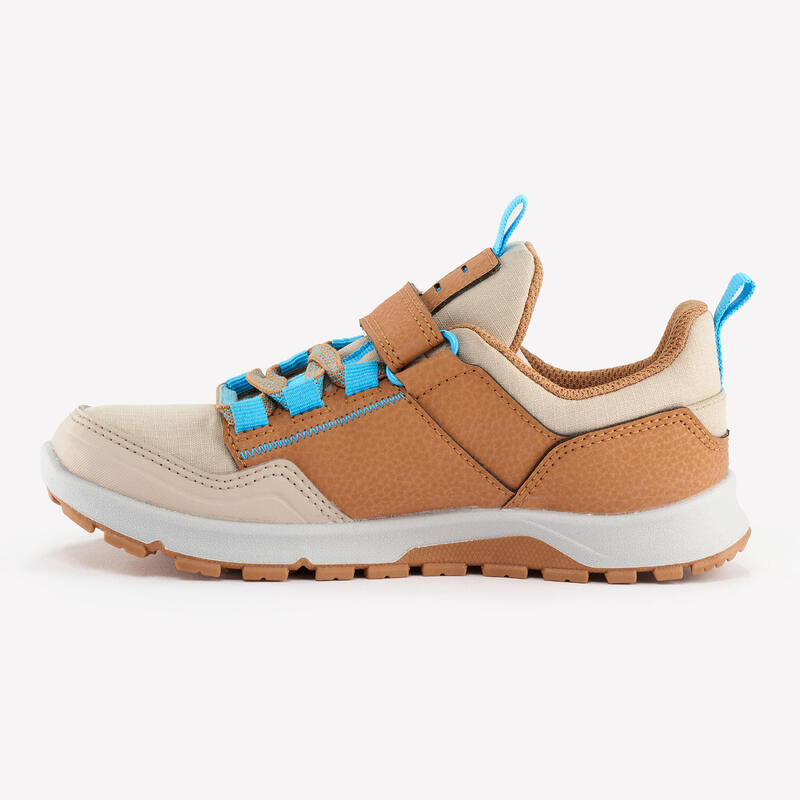 Chaussures de randonnée enfant avec scratch - NH500 LOW MARRON/BLEU - 28 AU 34