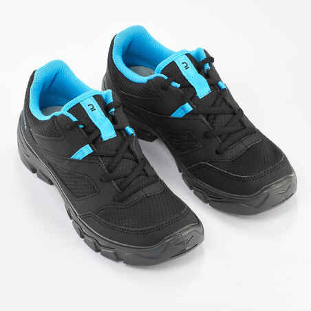 Children's lace-up hiking boots - NH100 BLACK -35–38