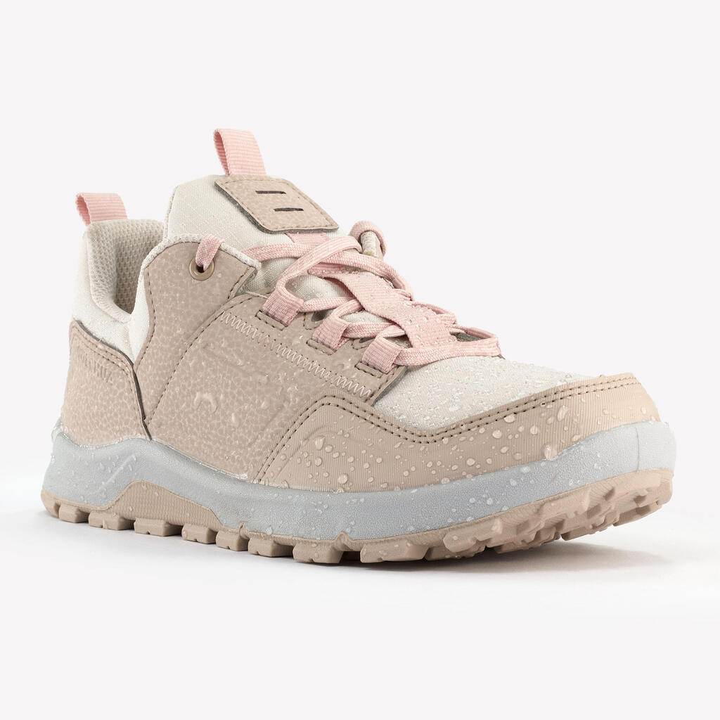 Wanderschuhe Kinder Grösse 35-38 niedrig mit Schnürung - NH500 Low beige/rosa 