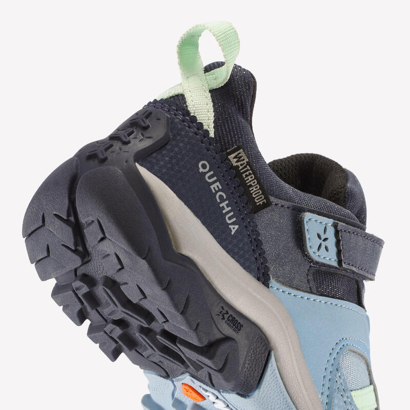 Chaussures imperméables de randonnée enfant -CROSSROCK bleu clair - 28 AU 34