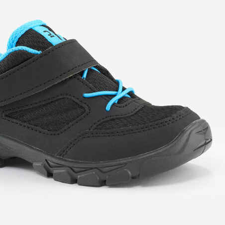 Kids' Velcro hiking shoes  NH100 black - 24 to 34 