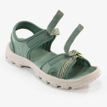 Kids’ Hiking Sandals  - NH100 - UK Kids size 6.5 to 12.5 - Khaki